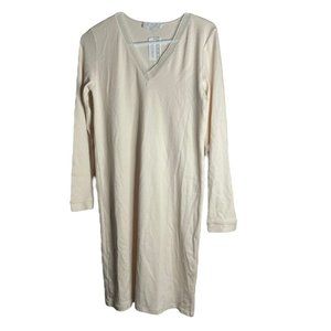 LAURENCE TAVERNIER Yves Delorme Night Shirt Gown Womens S Cream Modal V-Neck New